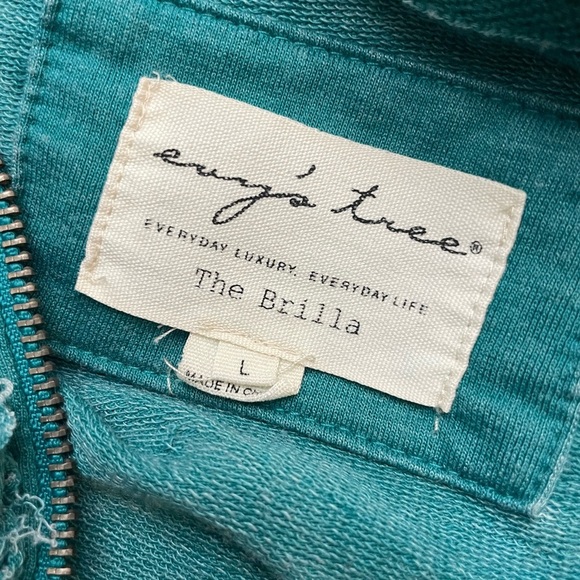 Evy’s Tree Brilla Zip Hoodie Teal Size L Fairycore Boutique Cozy - Picture 5 of 10